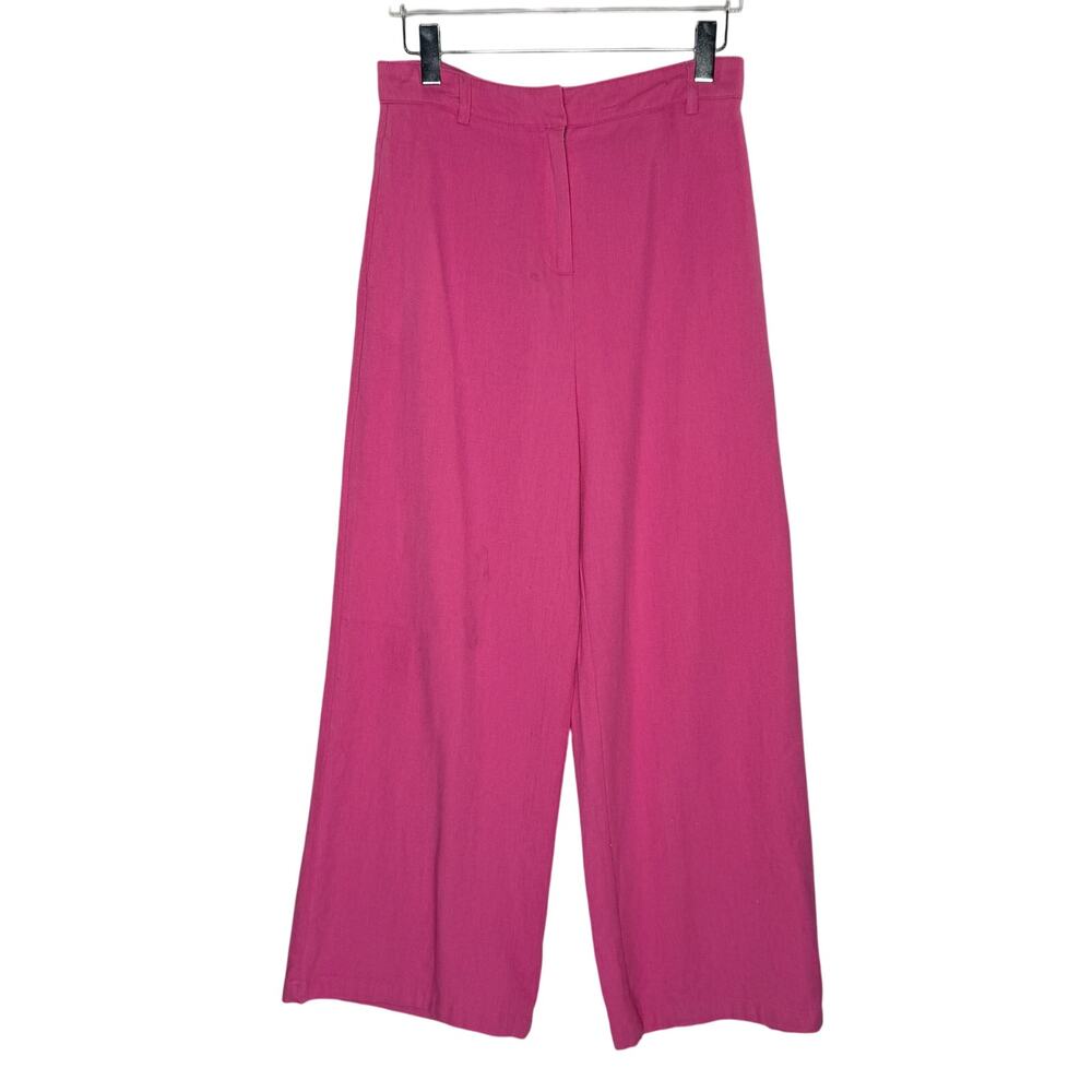 House of Harlow 1960 Wide Leg Pants Hot Pink 8 High Rise Feminine *flaw